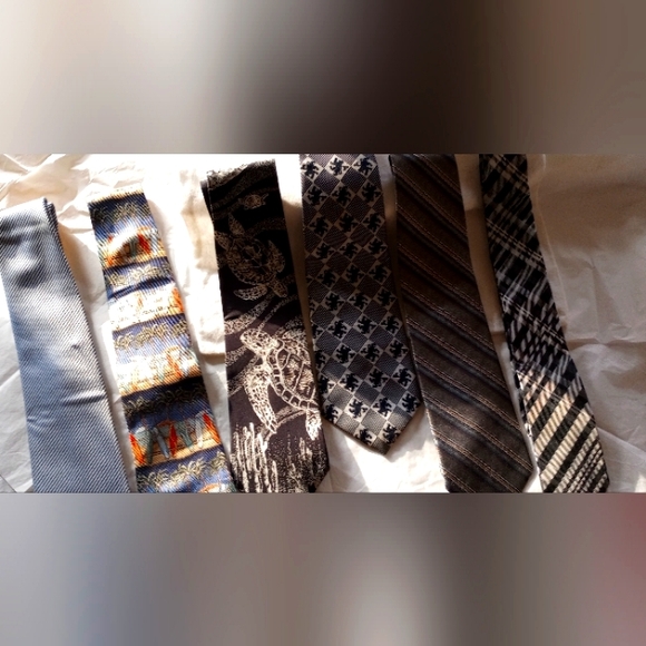 Designer and Vintage Tie Collection. SIX FOR ONE BUNDLE. Black Tones. - Picture 2 of 11